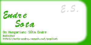 endre sota business card
